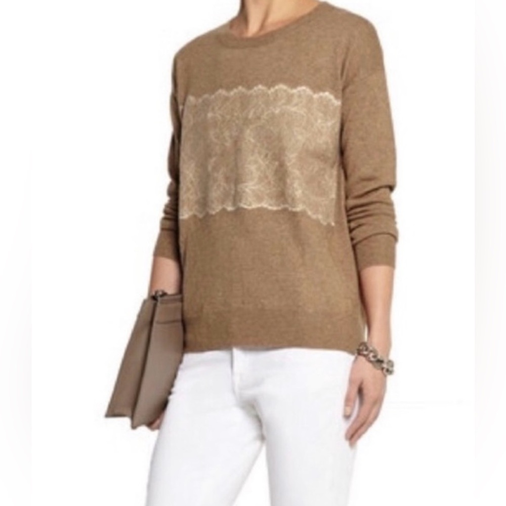 Women's J.Crew Wool Blend Knit Design Tan Crewneck
Long Sleeve‎ Sweater Size XS.